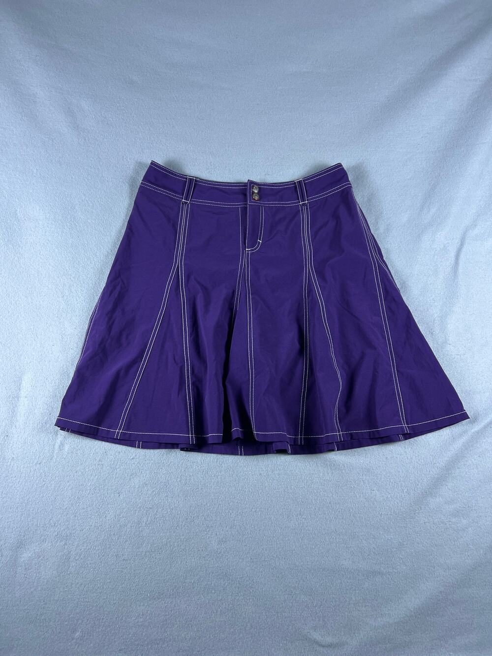 Athleta Whatever Skort Womens 8 Purple Pleated Contrast Stitch Tennis Golf Skirt